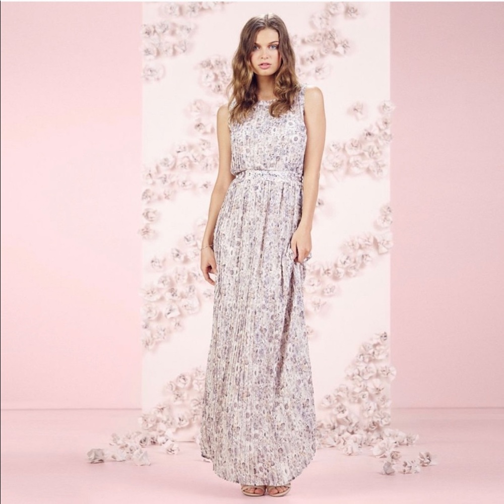 LC Lauren Conrad Floral Maxi Dress in Light Pink and Ivory NWT